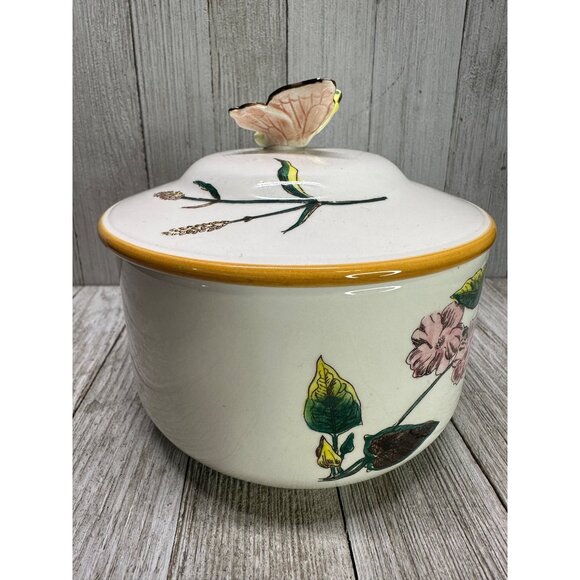 Vintage The Haldon Group Trinket Dish Covered Butterfly Top Handle 1983 Japan - Picture 5 of 10